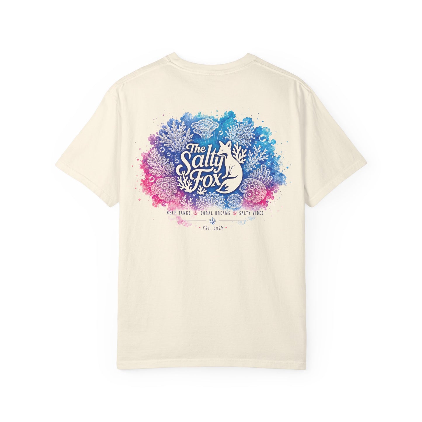 Seafoam Fox T-Shirt — "The Salty Fox" Ocean Coral Graphic Tee
