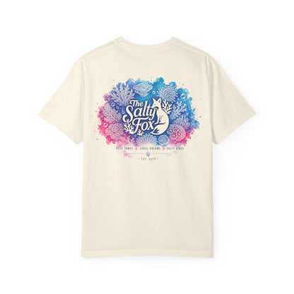 Seafoam Fox T-Shirt — "The Salty Fox" Ocean Coral Graphic Tee