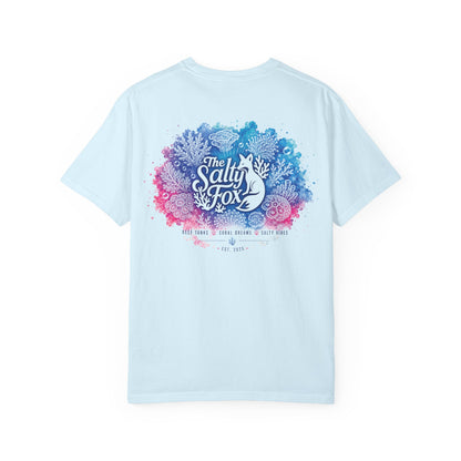 Seafoam Fox T-Shirt — "The Salty Fox" Ocean Coral Graphic Tee