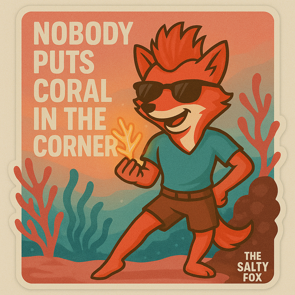 "Nobody Puts Coral in the Corner" Sticker – 3"